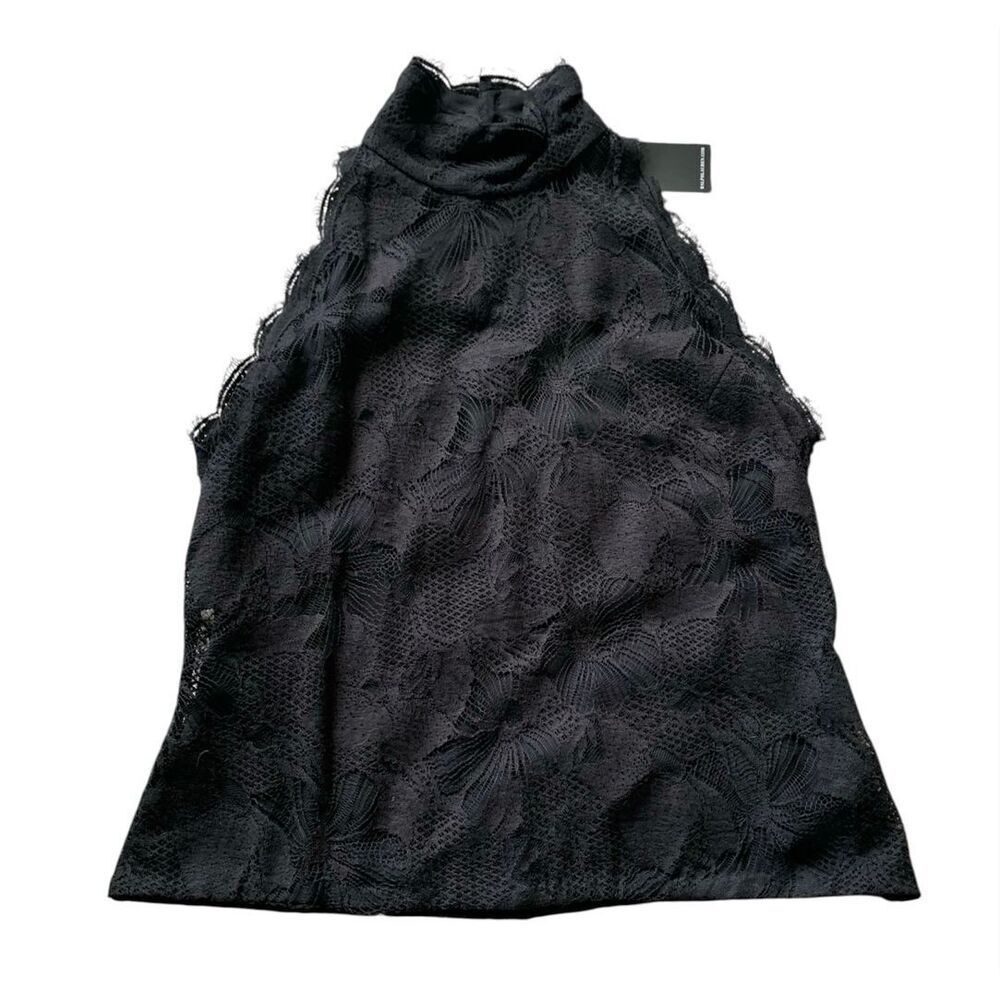 NEWโNWT Ralph Lauren Black Label Floral Lace high neck Sleeveless Tank Top Shirt